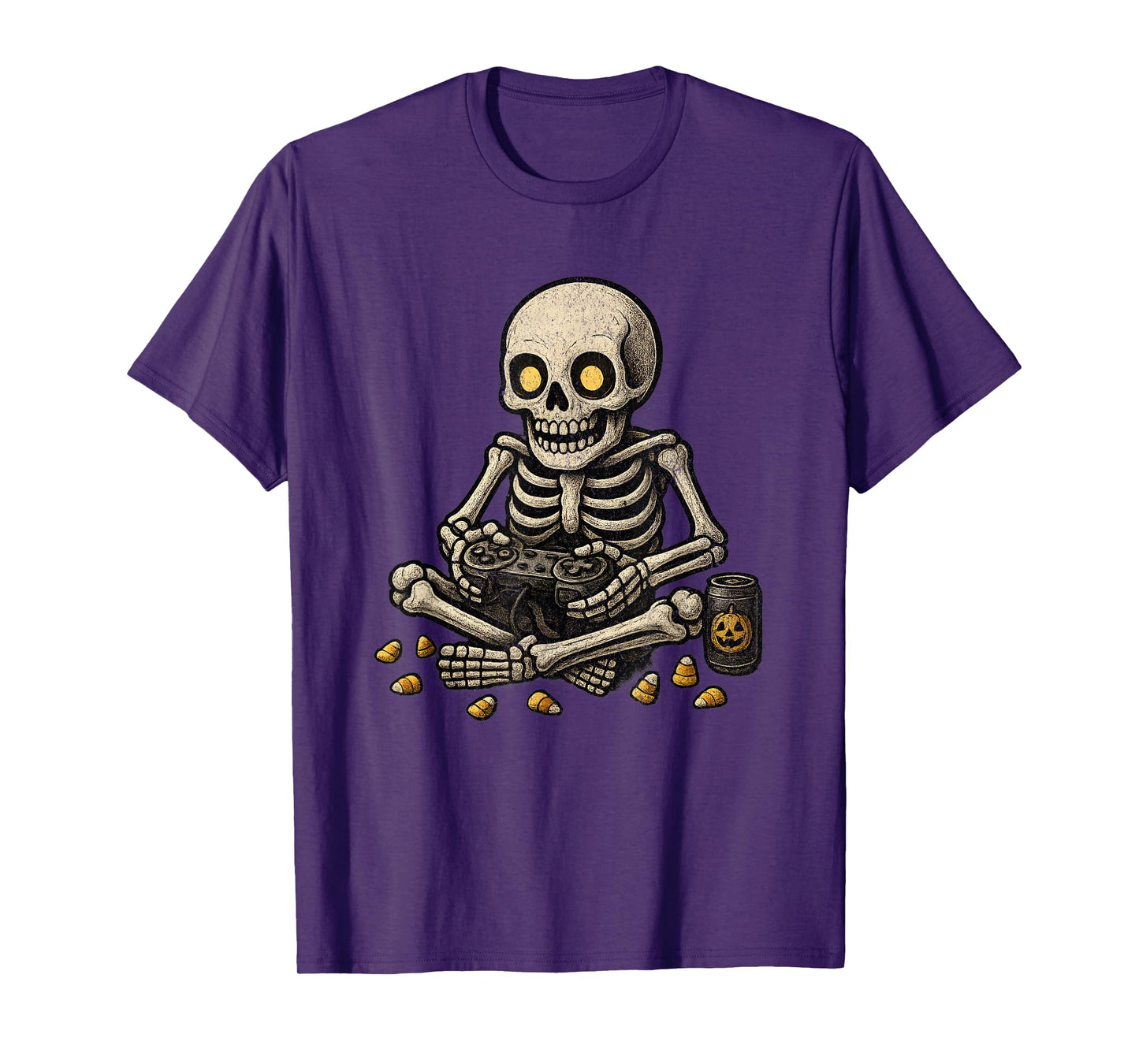 Halloween Skeleton Gamer Funny Video Game Boys Kids T-Shirt