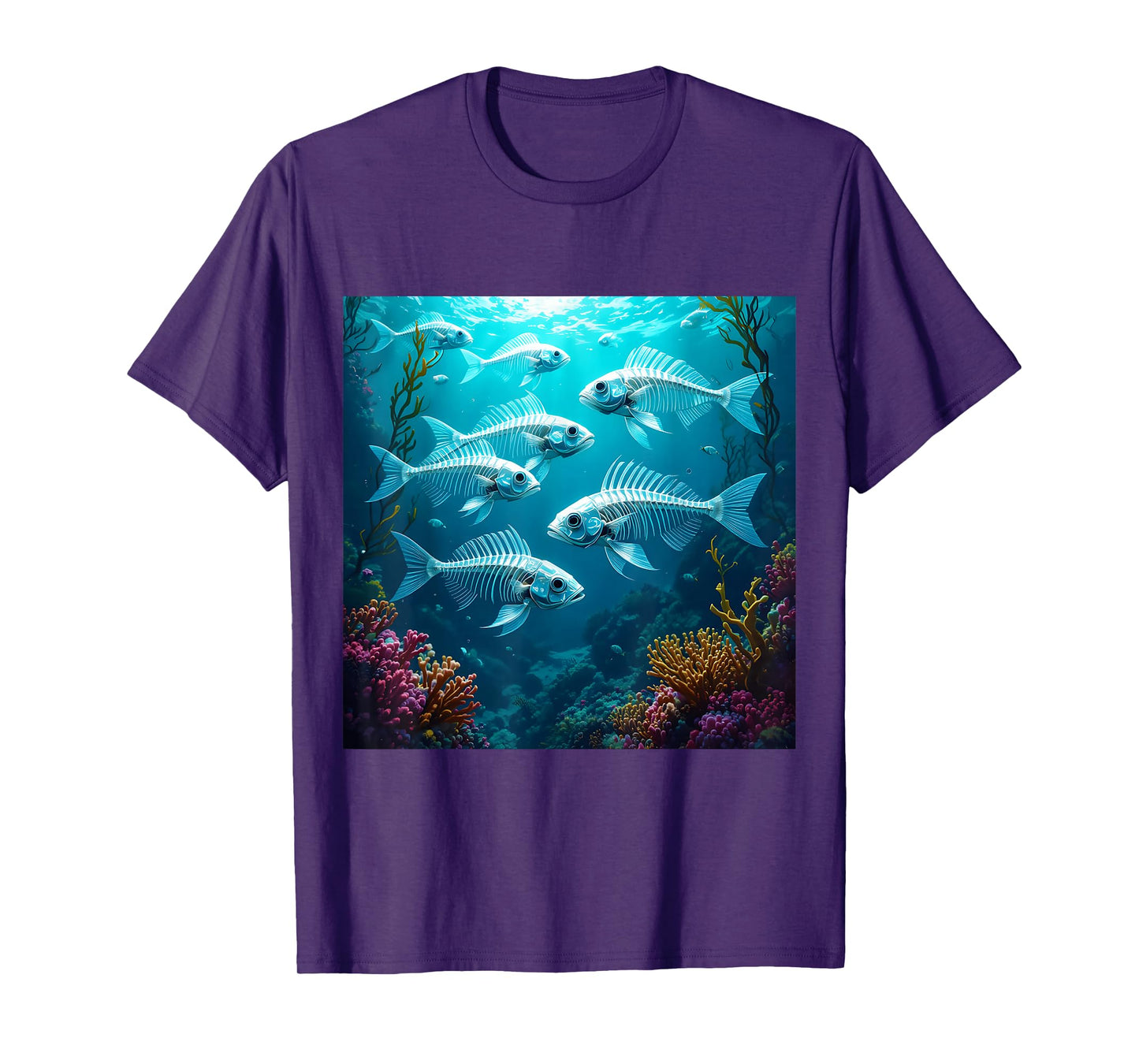 Fantasy Skeleton Fish School T-Shirt
