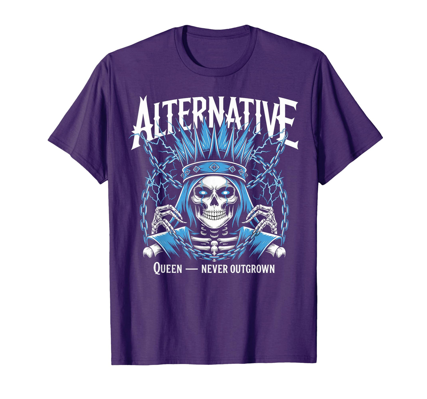 Alternative Queen Never Outgrown Skeleton Art T-Shirt
