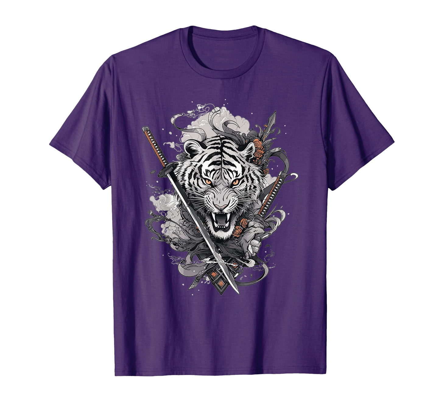 Japanese Samurai Ronin Sword Katana Japan Tiger Tattoo T-Shirt