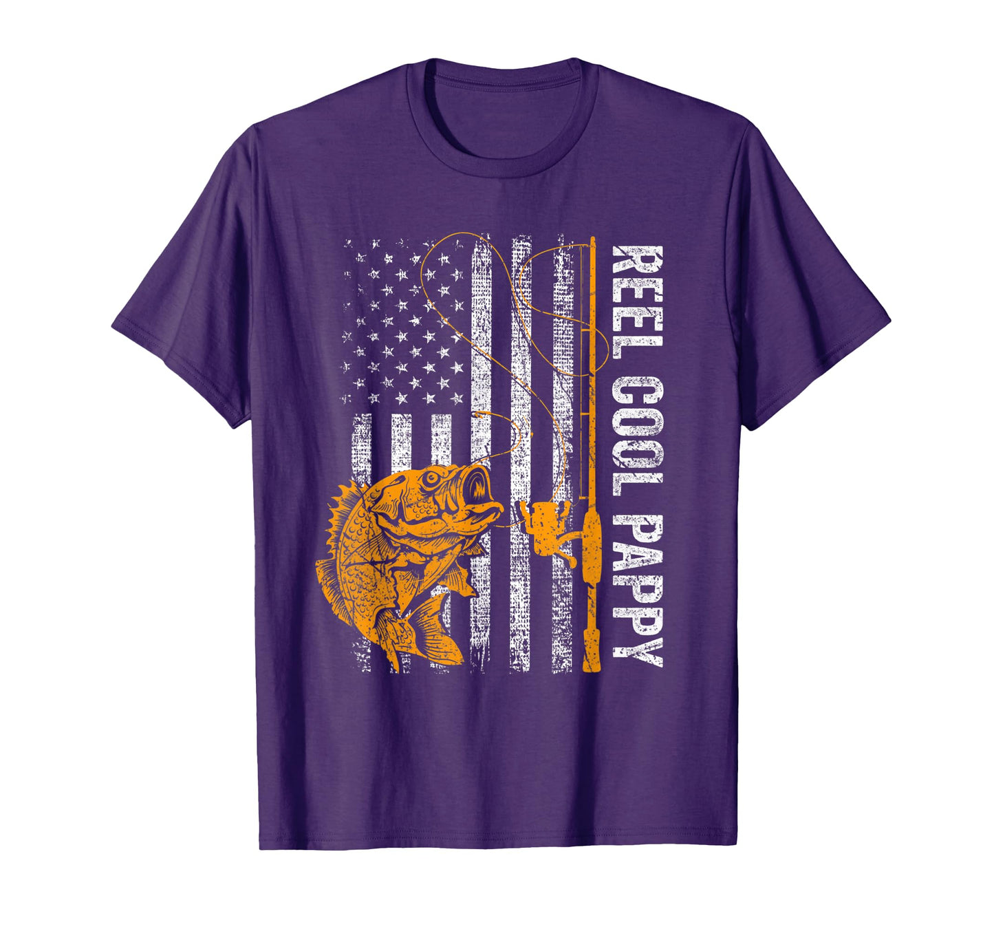 Reel Cool Pappy American Flag Fishing Fathers Day Men T-Shirt