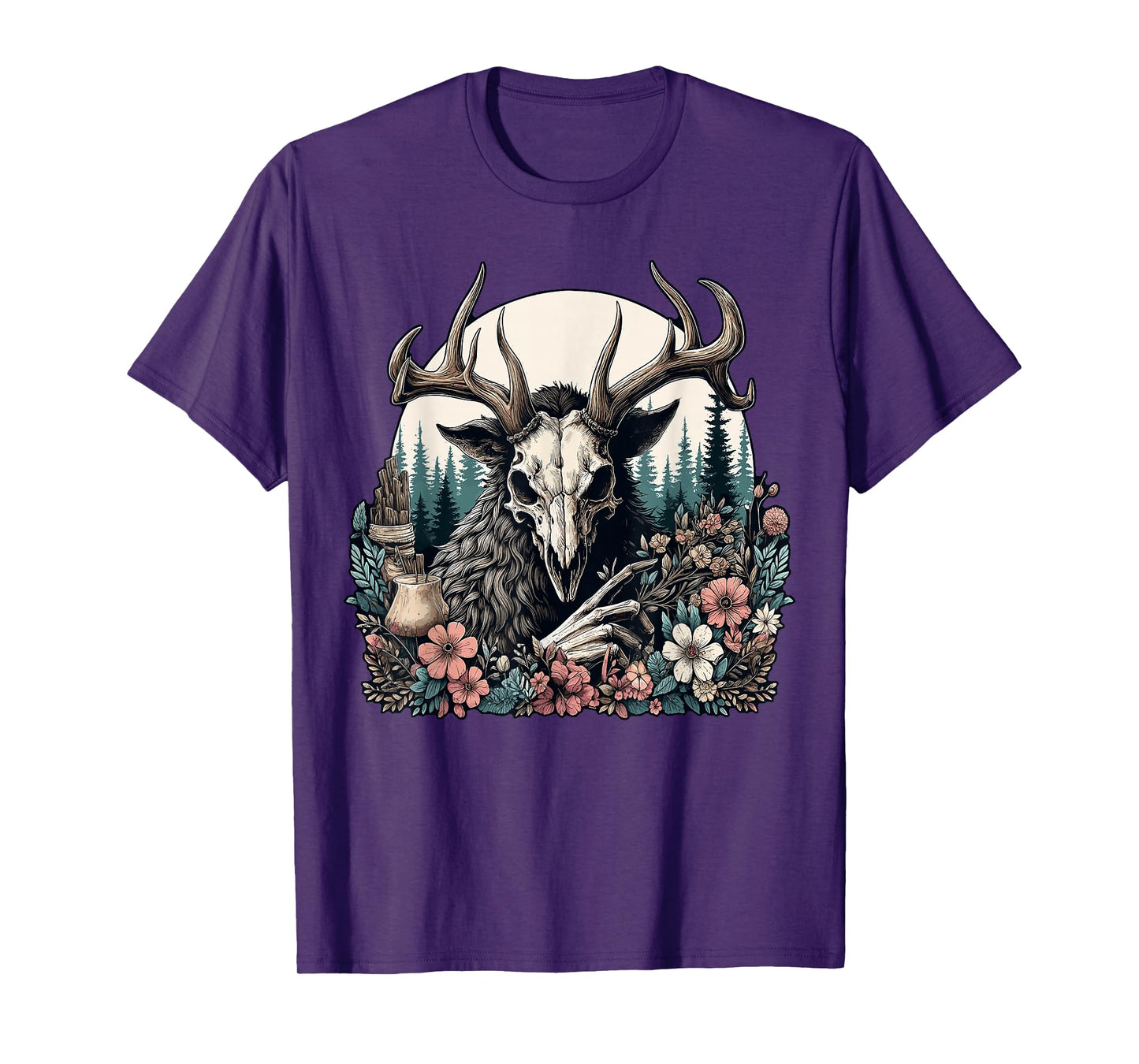 Floral Cryptid Wendigo Nature Forest T-Shirt