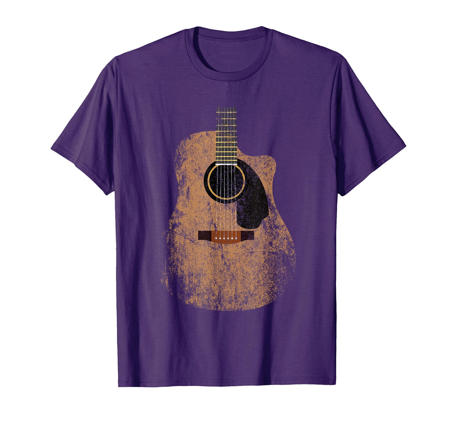 Vintage Guitar Distressed Acoustic Guitar Guitarist Player T-Shirt
