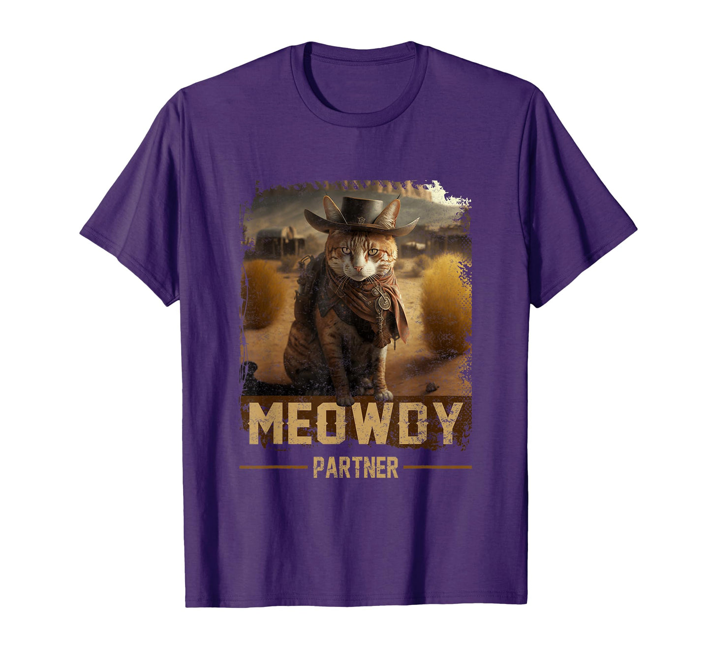 Meowdy Partner Country Music Cat Cowboy Hat Western Cat T-Shirt
