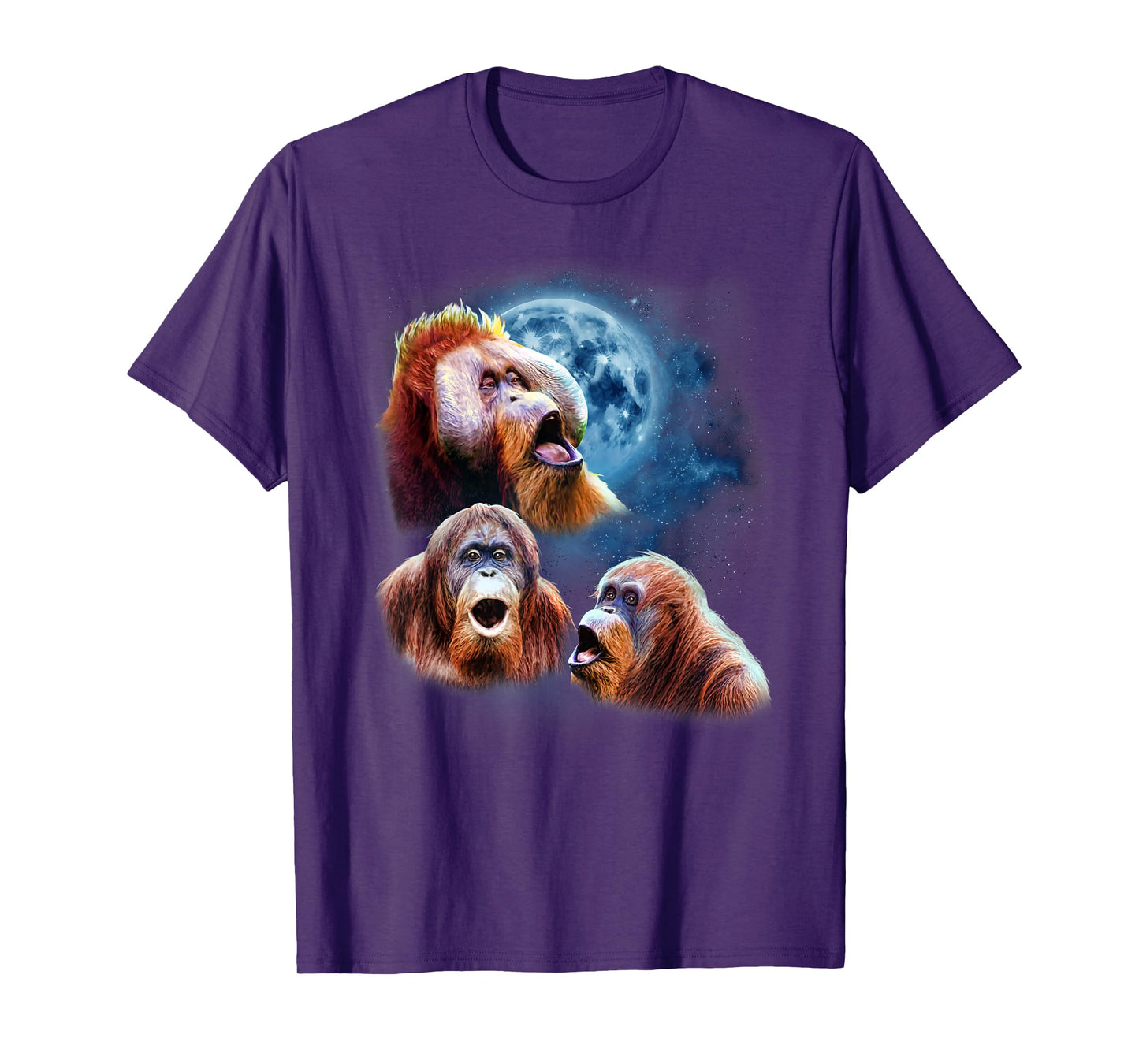 Funny Orangutan Shirt - Orangutans Howling at the Moon T-Shirt