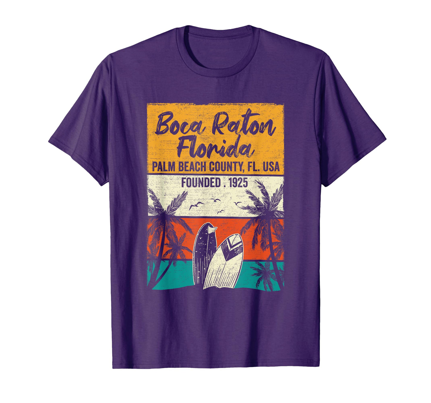 Retro Boca Raton FL Vintage Florida Men Women Kids T-Shirt