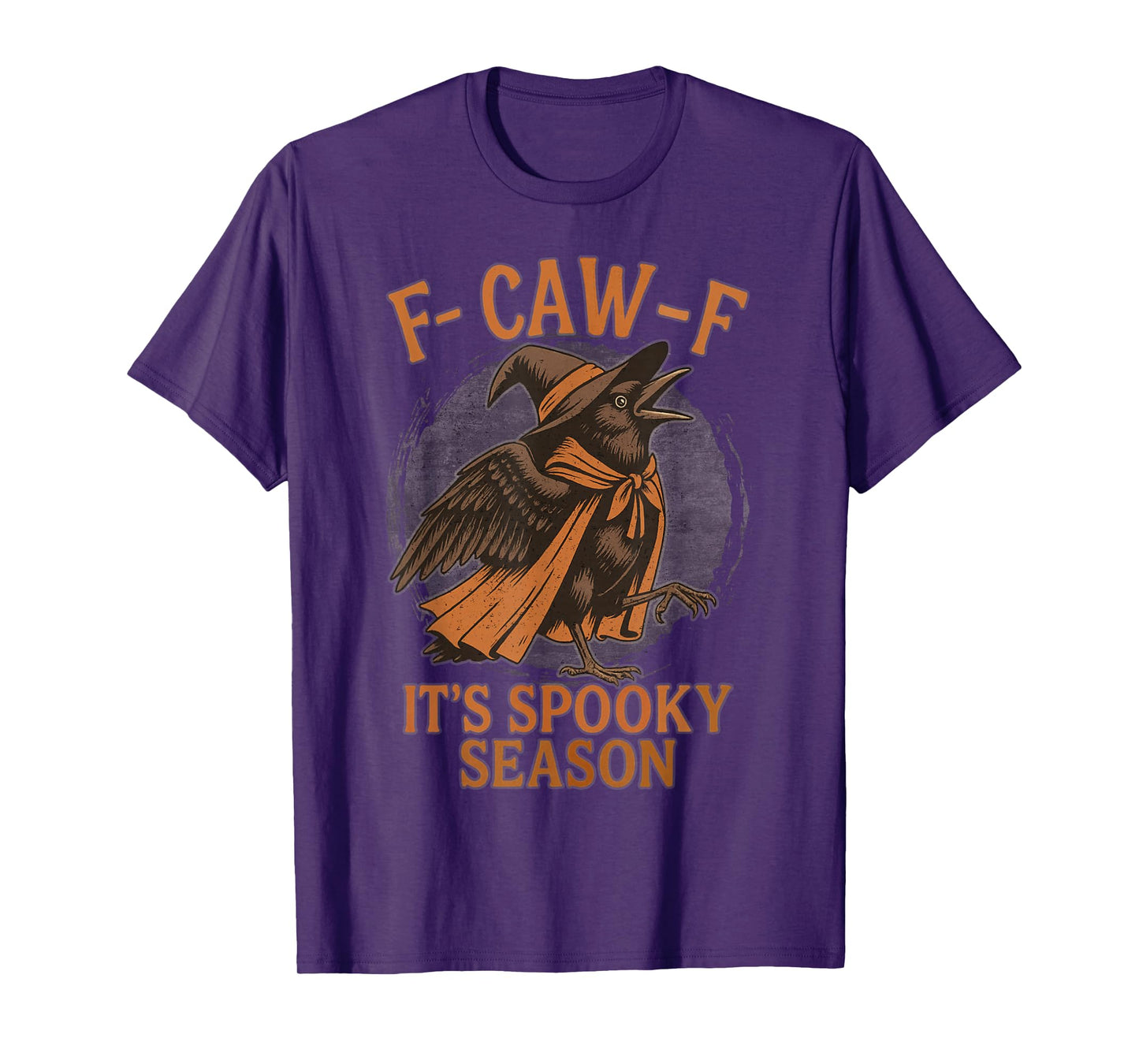 F CAW F It's Spooky Season Crow Dressed as Witch Halloween T-Shirt