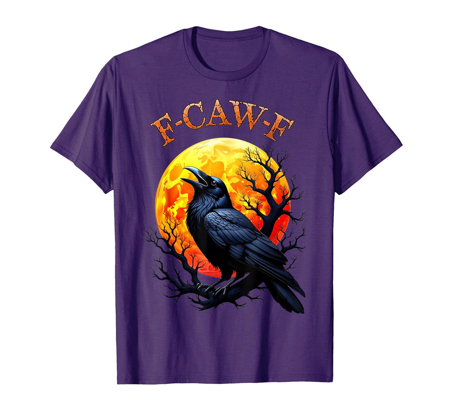 F-Caw-F Funny Black Crow Bird Moon Gothic Adult Humor Fun T-Shirt