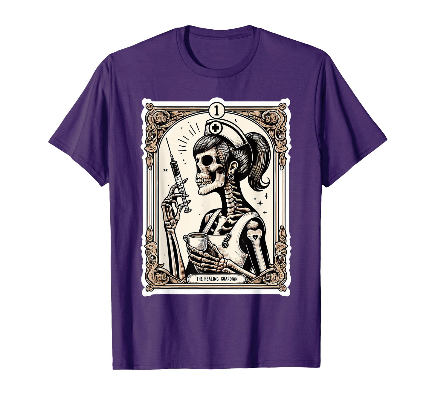 Skeleton Medical Nurse Tarot Gothic Healing Coffee T-Shirt