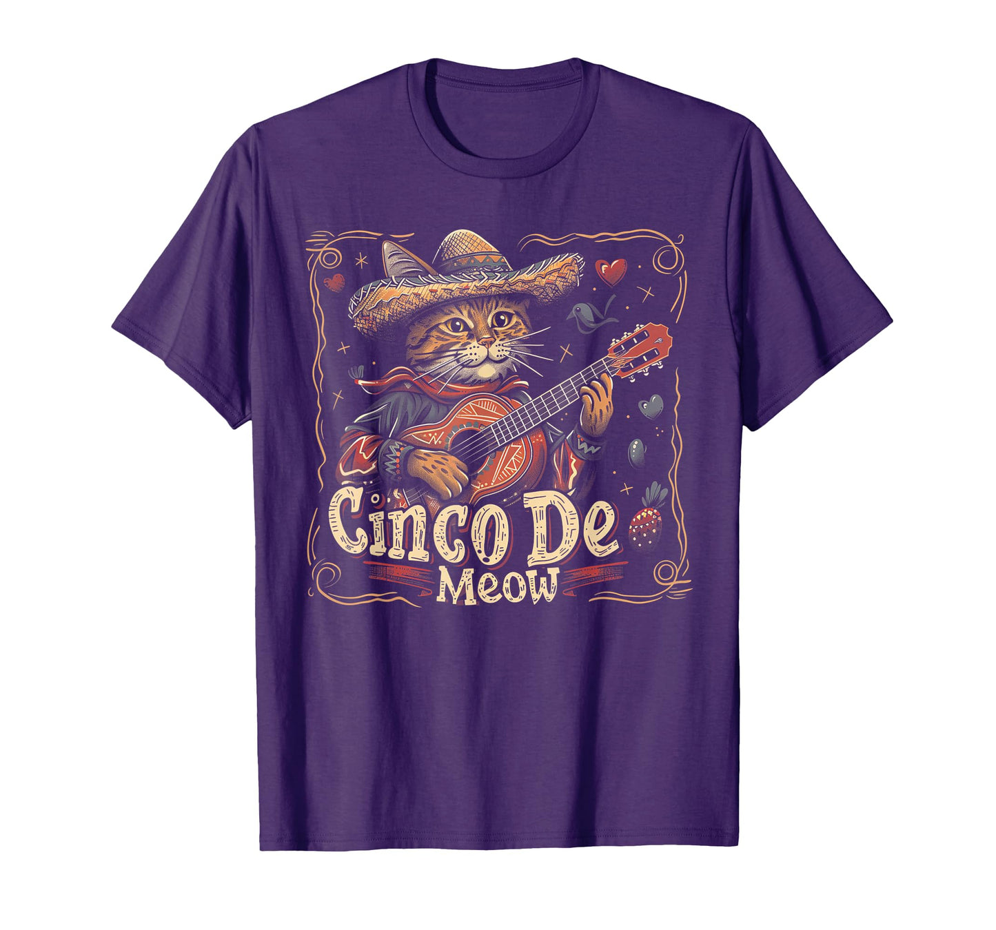 Cat - Cinco De Meow Mayo Mexican Fiesta Men Women Boys Girls T-Shirt