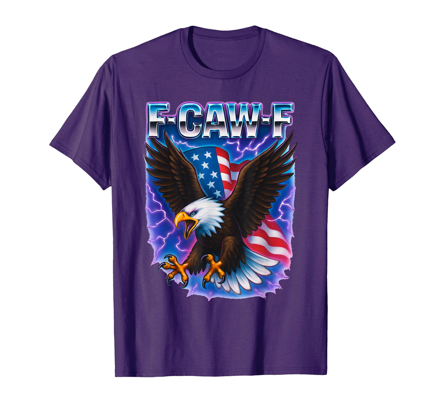 Bald Eagle F-Caw-F Funny 4th of July Adult Humor T-Shirt