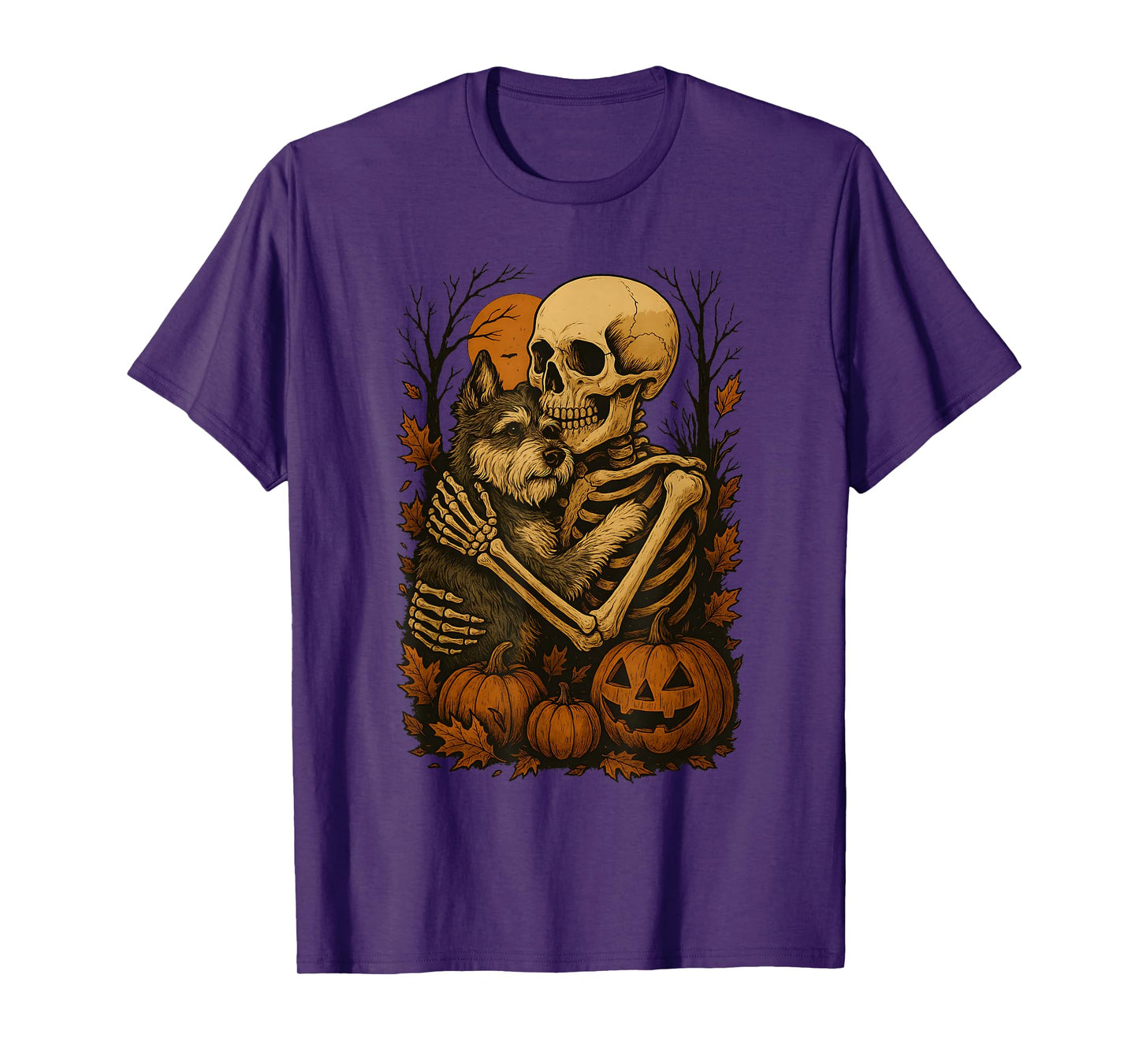 Skeleton Hugging Miniature Schnauzer T-Shirt