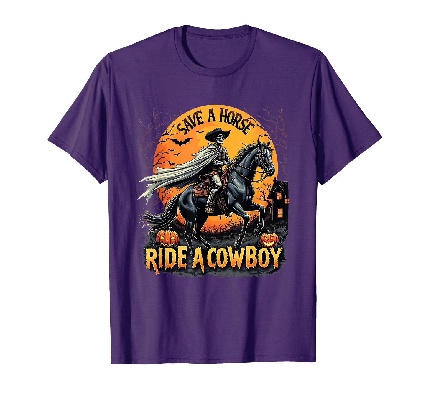 Ride A Cowboy Halloween Skeleton T-Shirt