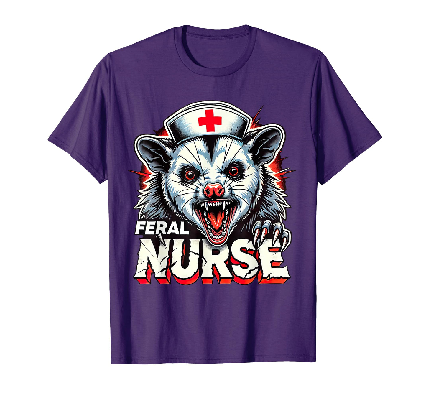 Funny Feral Nurse Possum Nursing Student RN CNA LPN T-Shirt