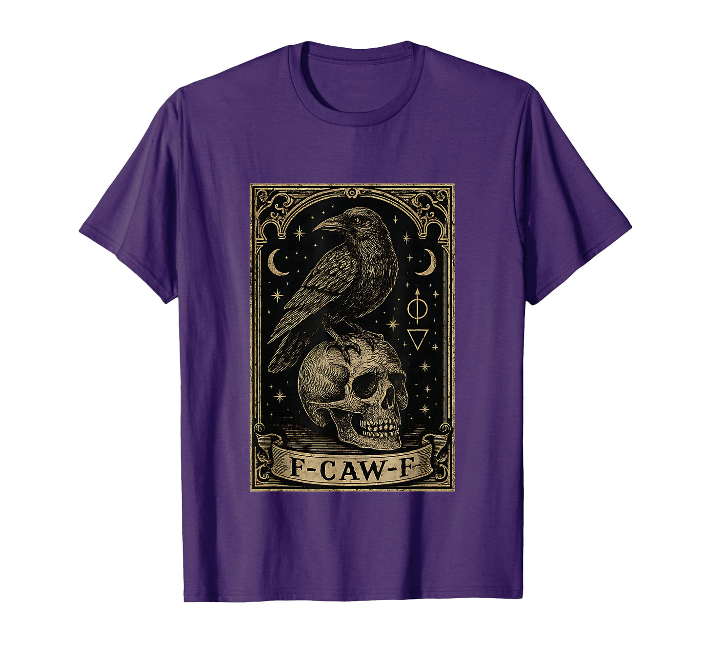 F-CAW-F Gothic Black Raven Tarot Card Occult Sarcastic Humor T-Shirt