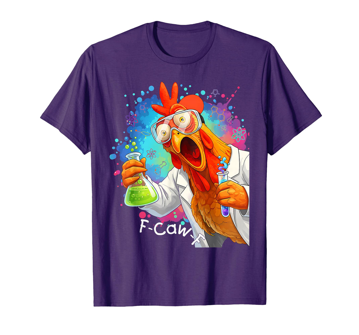 Funny F-CAW-F Chicken Chemistry Humor Science Teacher T-Shirt