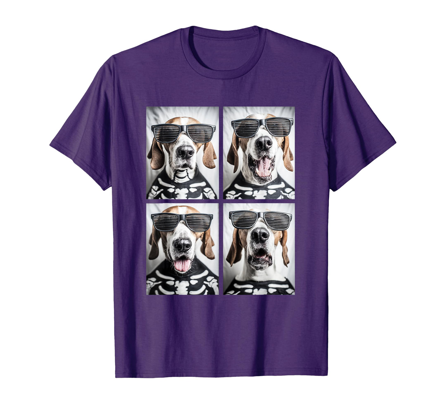 Pointer with Sunglasses Skeleton Costume Funny Halloween Dog T-Shirt