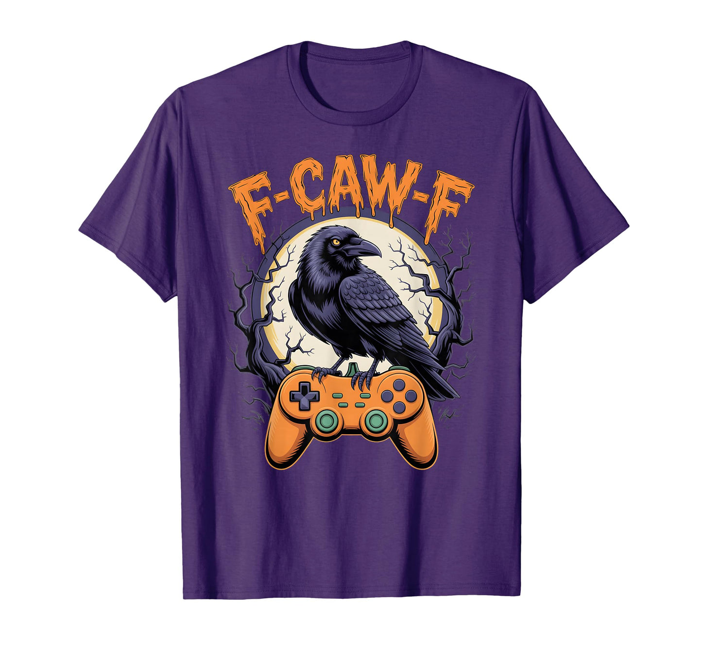 F-CAW-F Raven Crow Gaming Funny Halloween Design T-Shirt