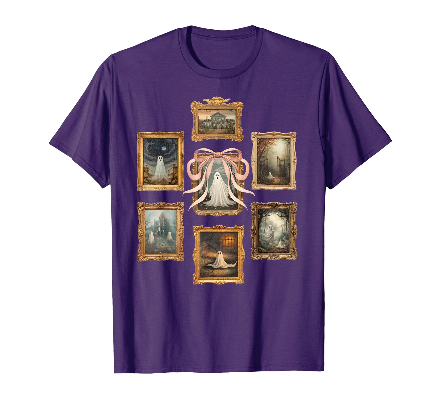Retro Ghost Frames Halloween Spooky Season Ghost T-Shirt