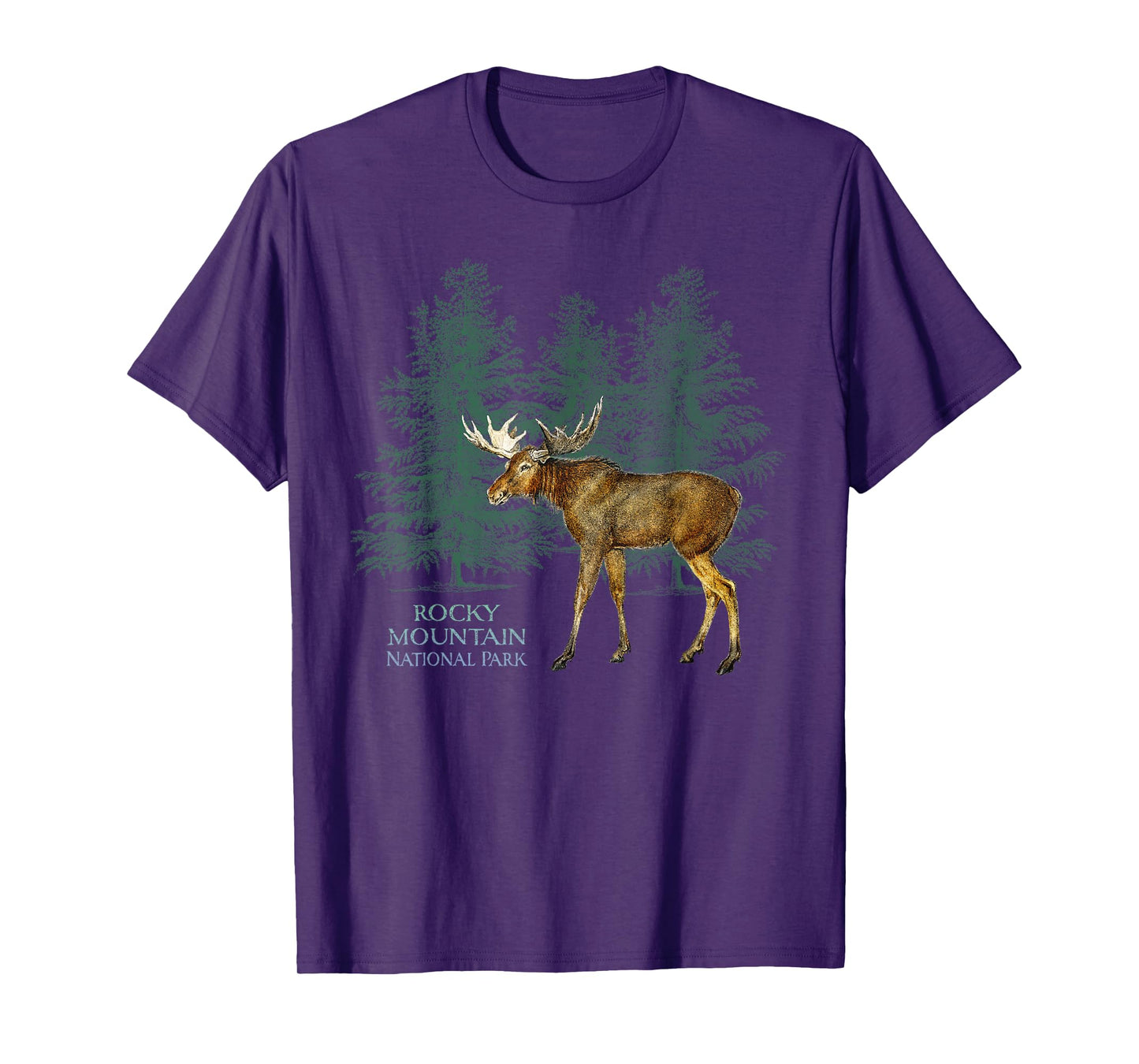 Rocky Mountain National Park Colorado Moose Trees T-Shirt