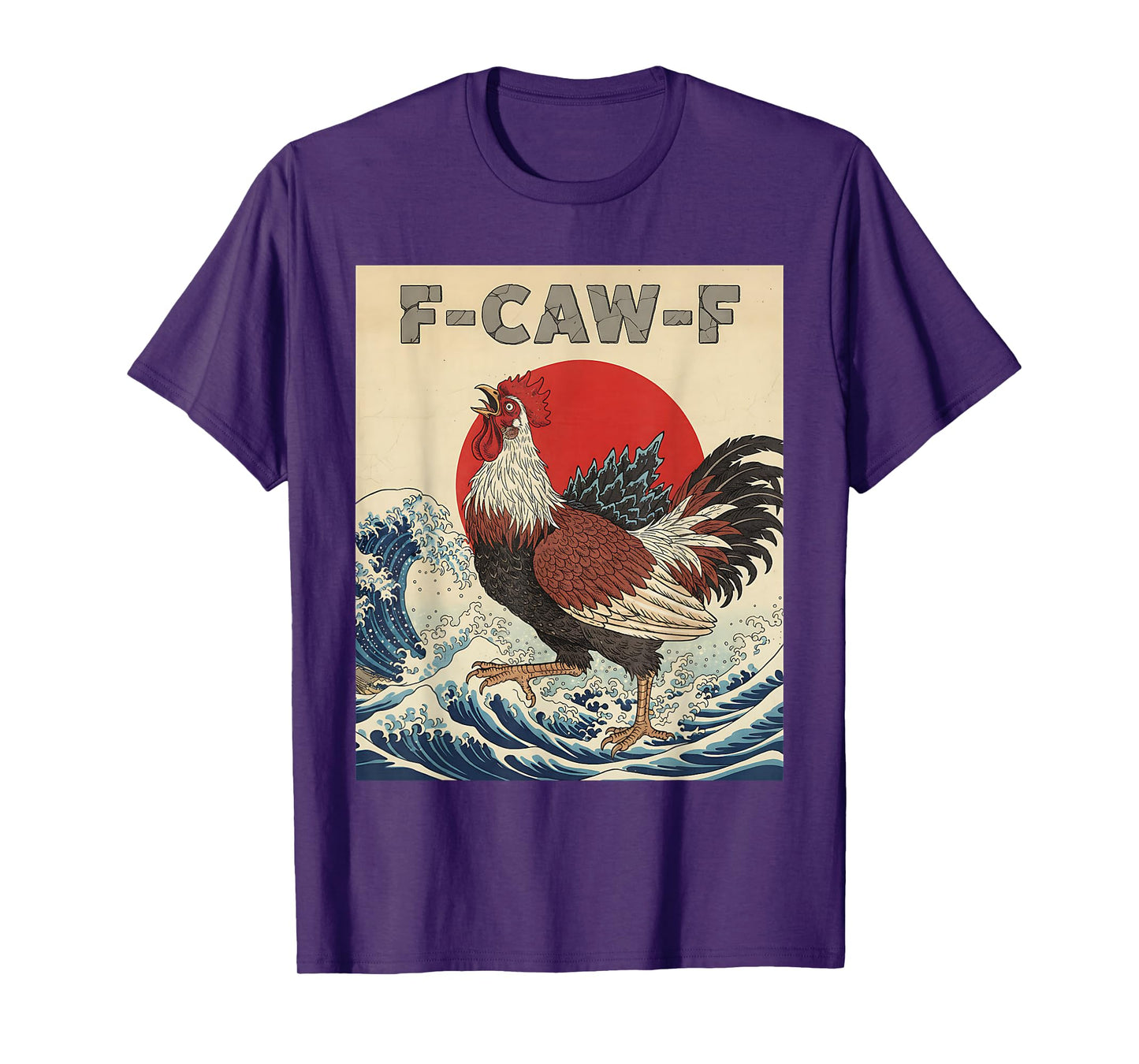 Vintage F-Caw-F Chicken Japanese Art Funny Chicken T-Shirt