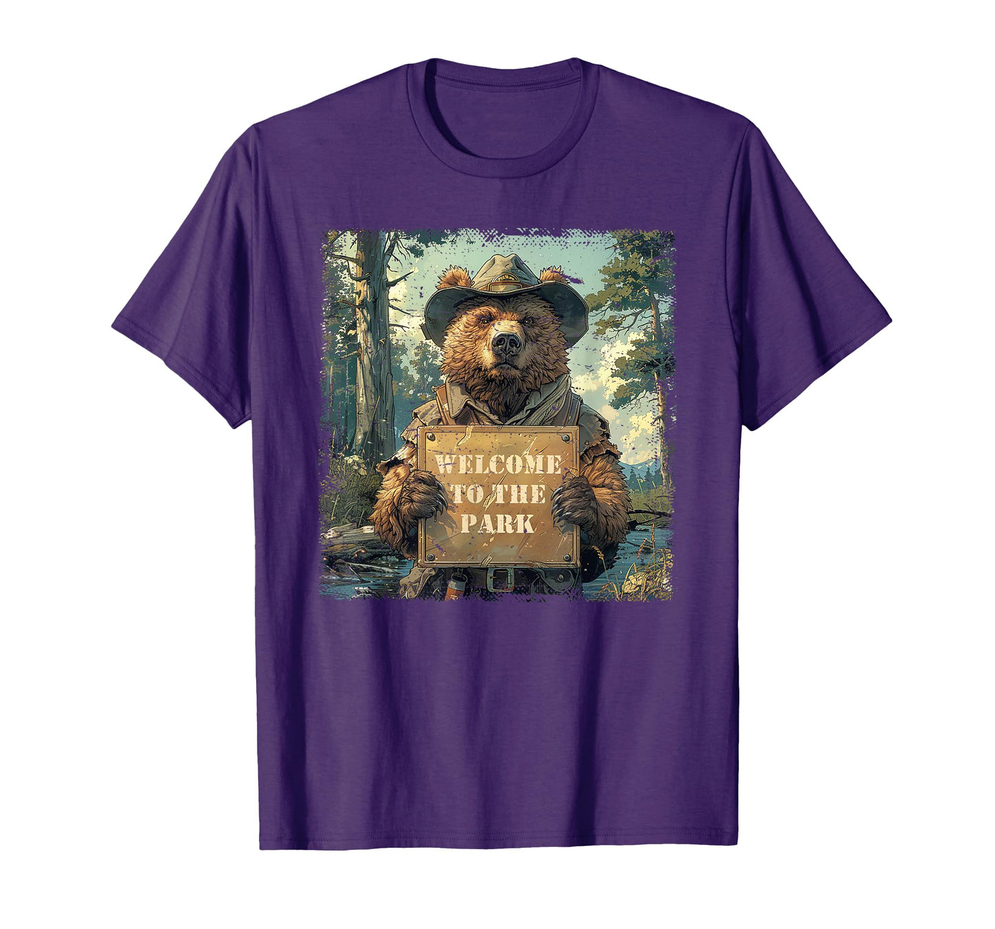 Forest Ranger Bear Welcomes You - National Park Adventure T-Shirt