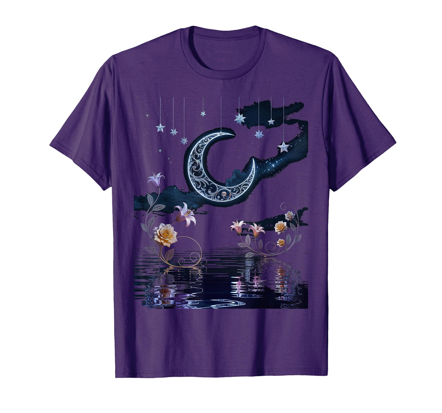 moon sun goblincore moth & butterfly moonphase floral T-Shirt