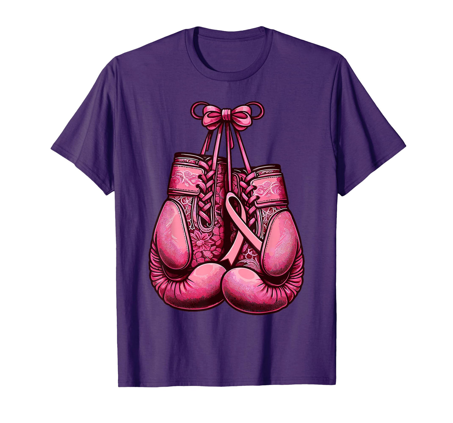 Breast Cancer Boxing Glove Pink Ribbon Awareness Fight Women T-Shirt