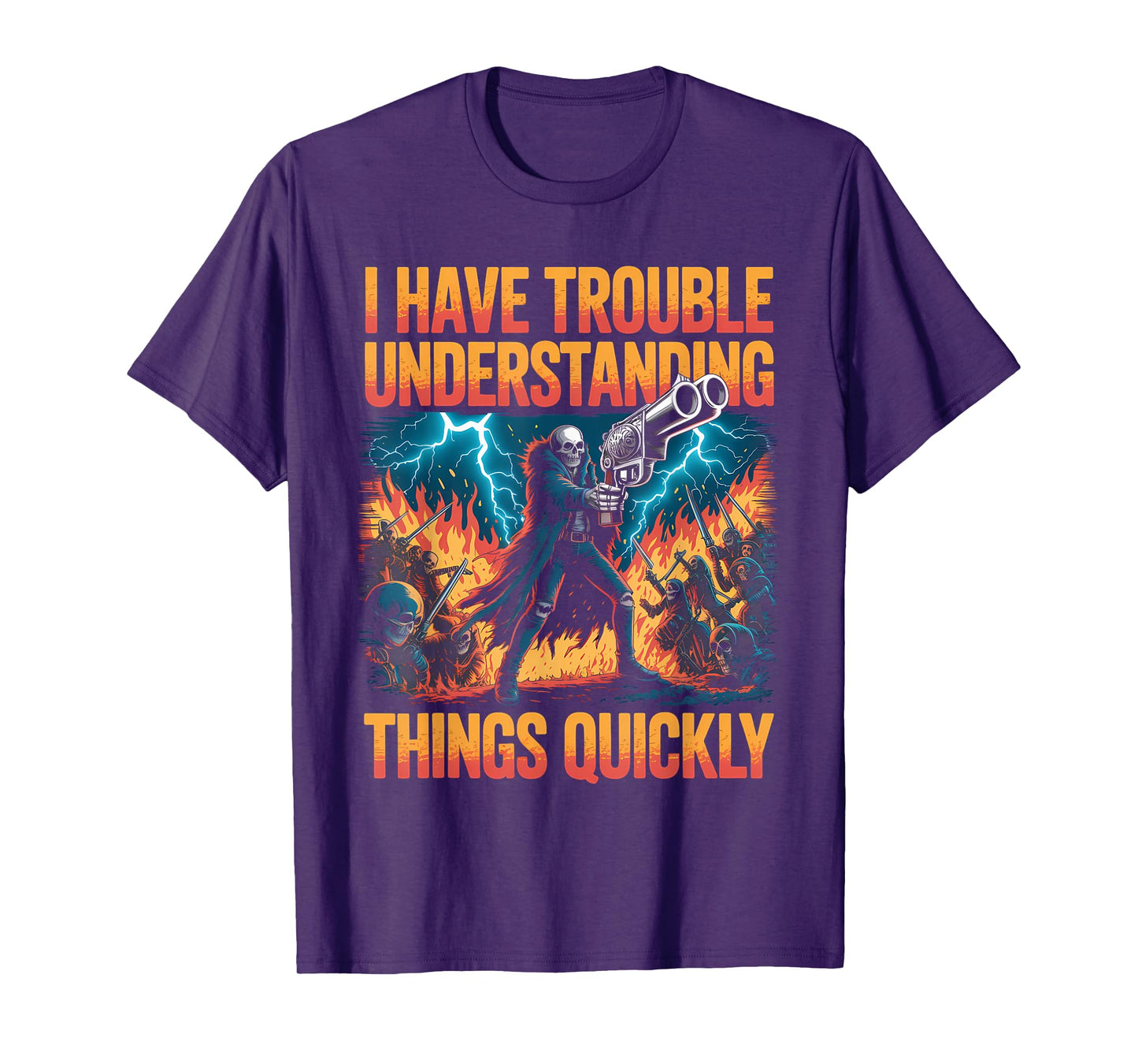 Trouble Understanding Funny Skeleton Meme Bootleg Unhinged T-Shirt