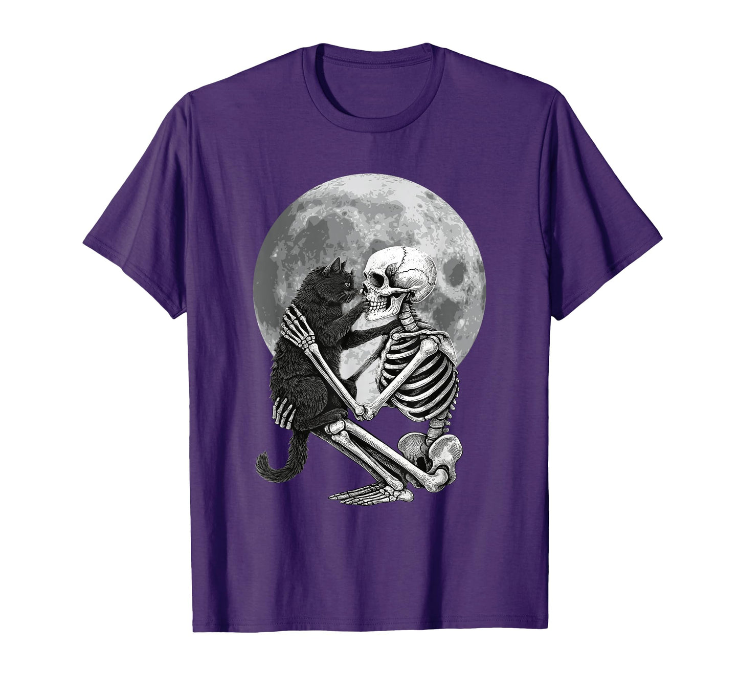 Funny Skeleton Cat Skull Halloween Boys Men Women Kids Girls T-Shirt