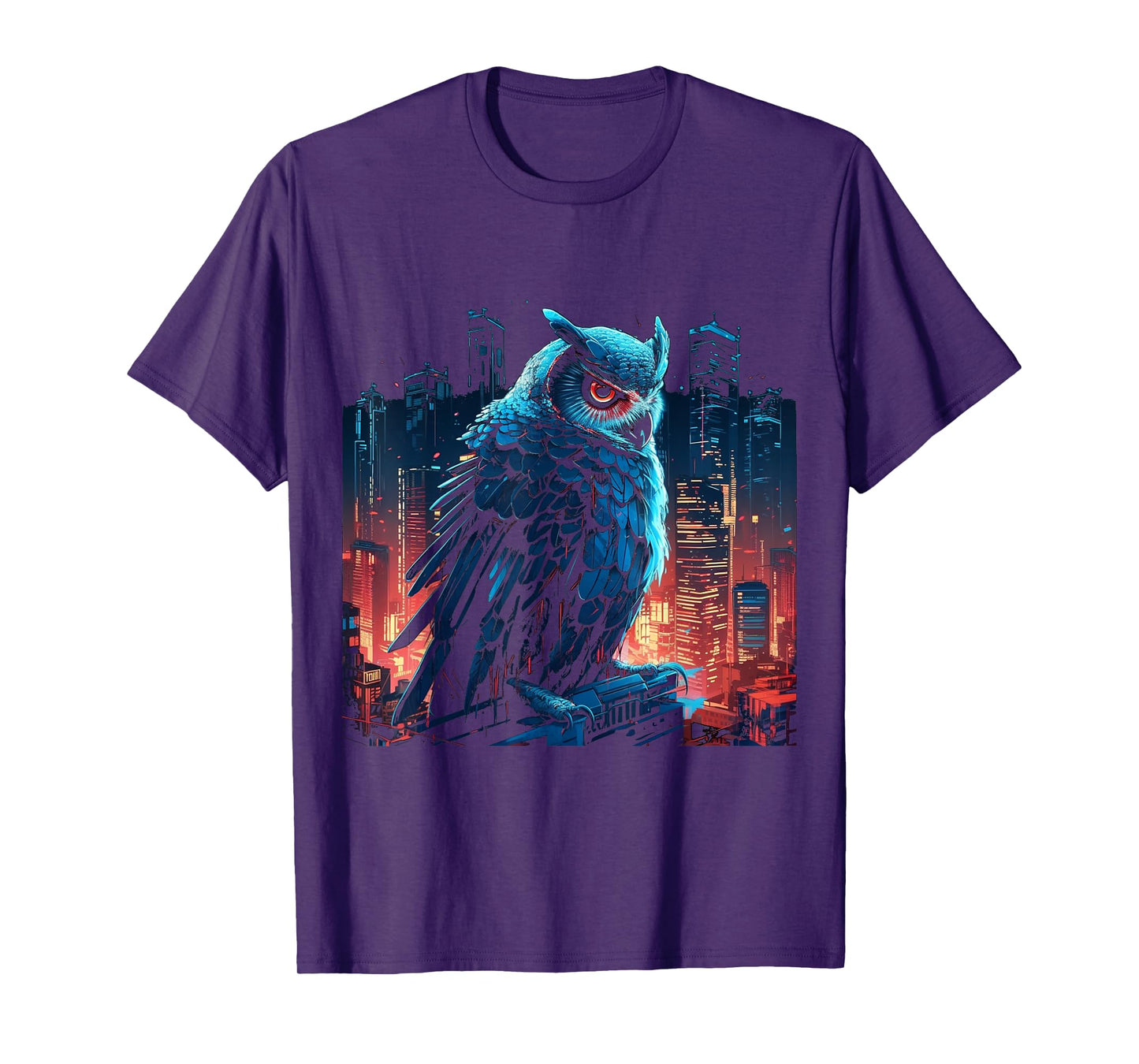 Owl Artwork - Animal Fantasy City Architecture Art Owl T-Shirt