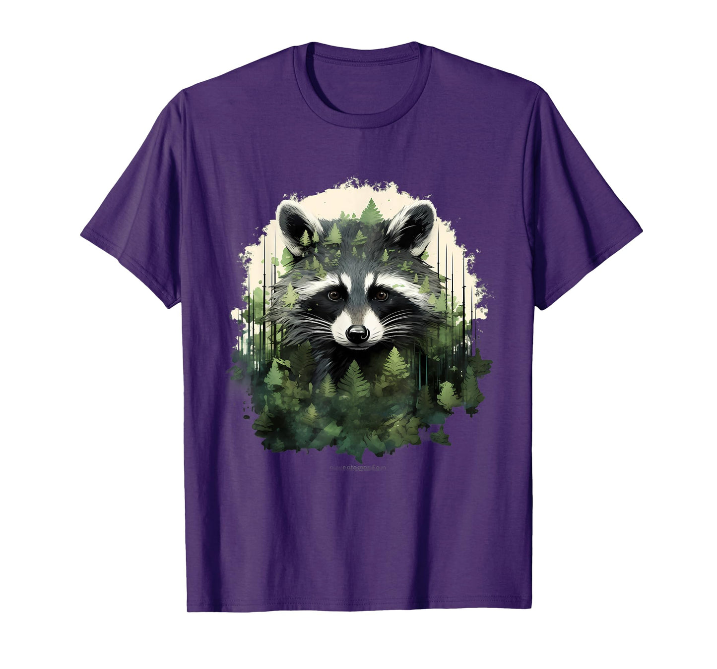 Raccoon Forest Art Animal Nature Portrait Motif Wildlife T-Shirt