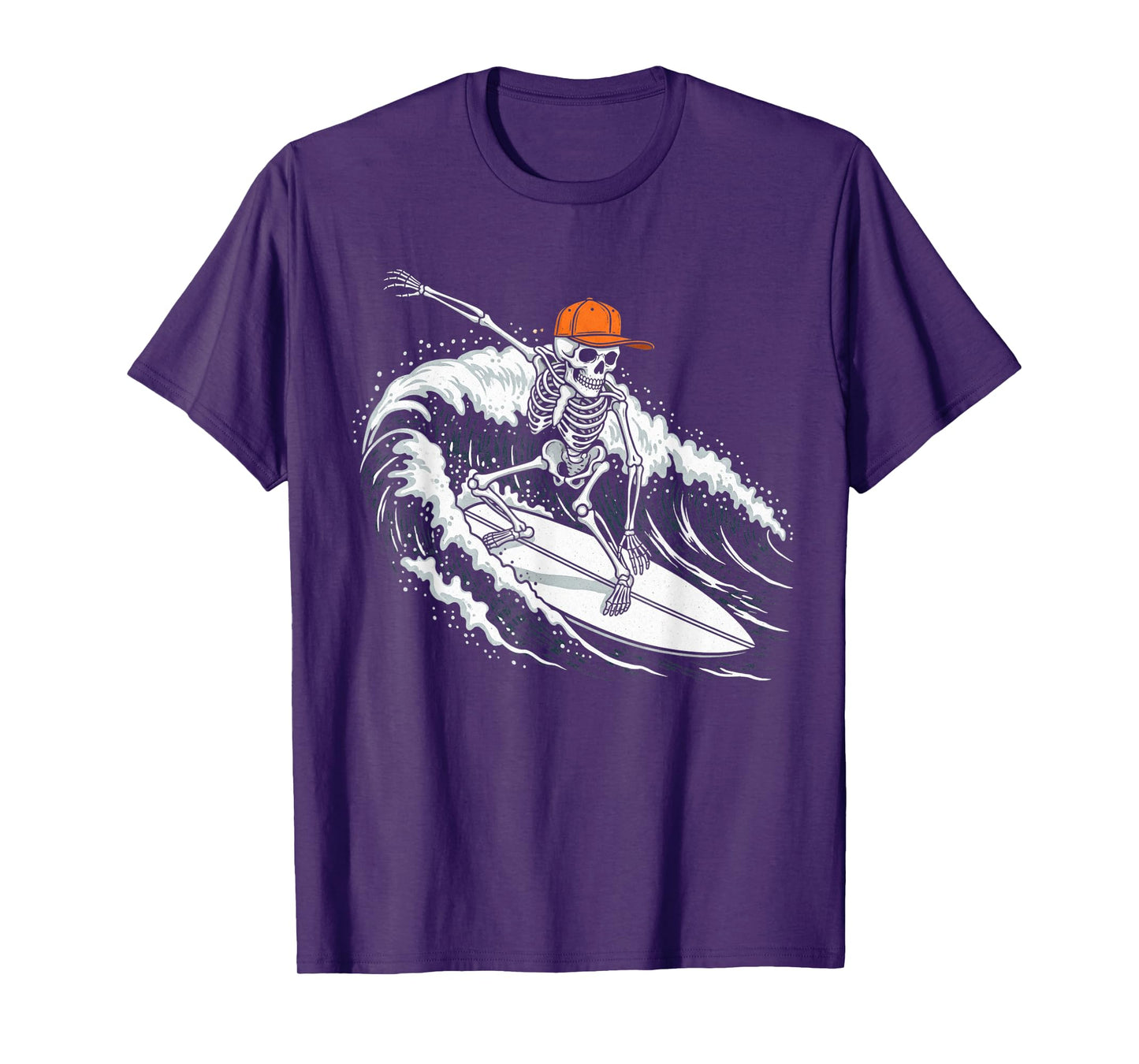 Skeleton Surfing Halloween Funny Spooky Skeleton Surfing T-Shirt