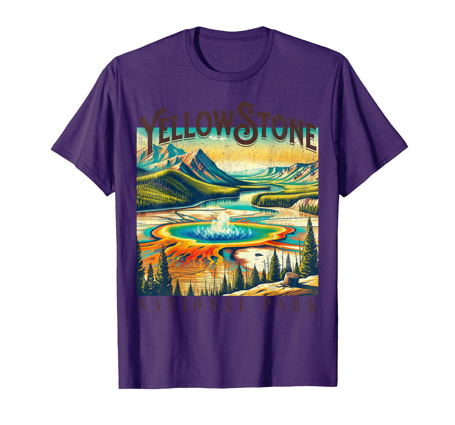 Yellowstone Grand Prismatic Spring Geothermal Vintage T-Shirt