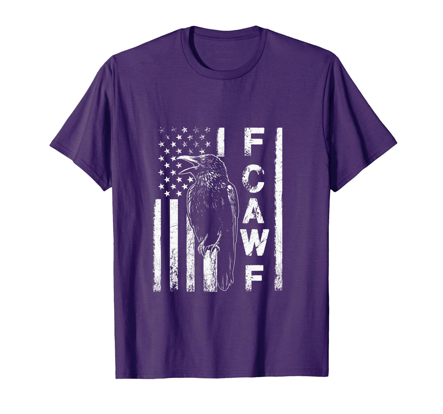 Funny F CAW F Crow with USA flag Long Sleeve T-Shirt