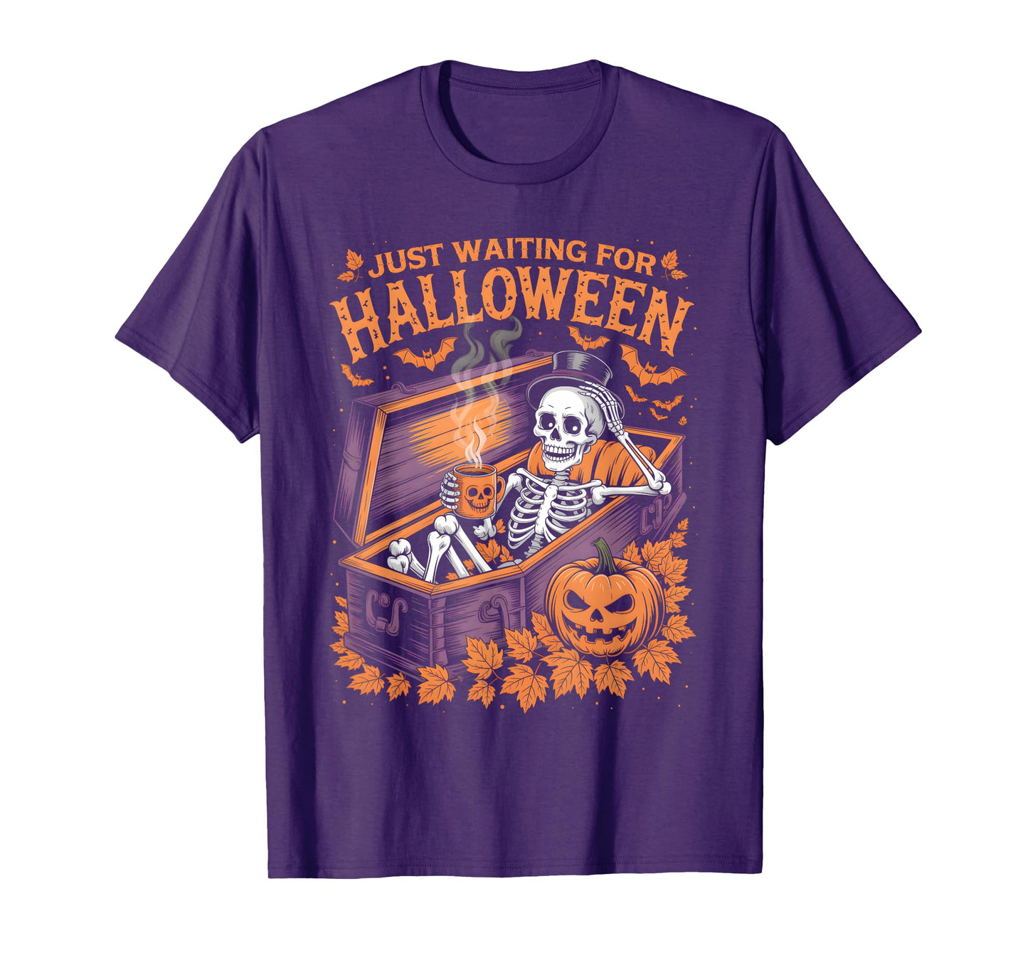 Funny Coffee Skeleton Spooky Countdown Halloween Party T-Shirt