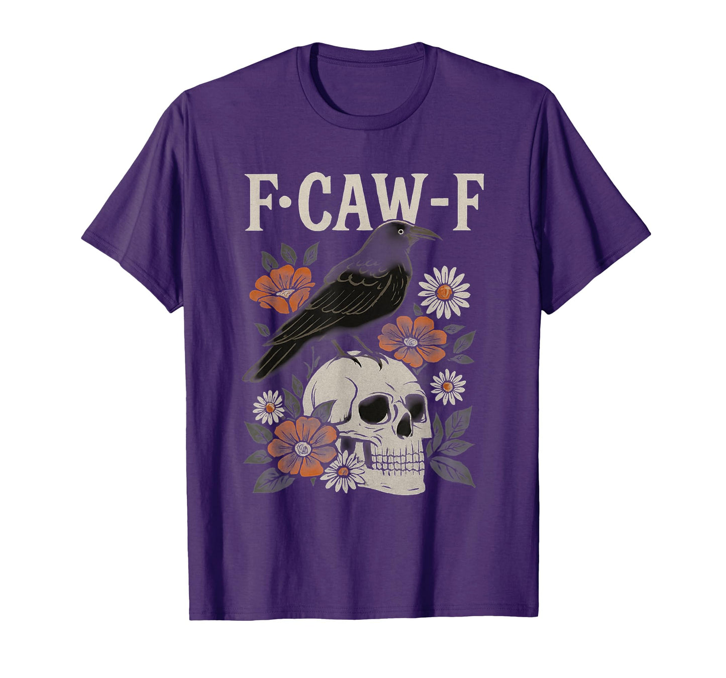 Funny F Caw F Raven Bird Saying Vintage Graphic Novelty T-Shirt