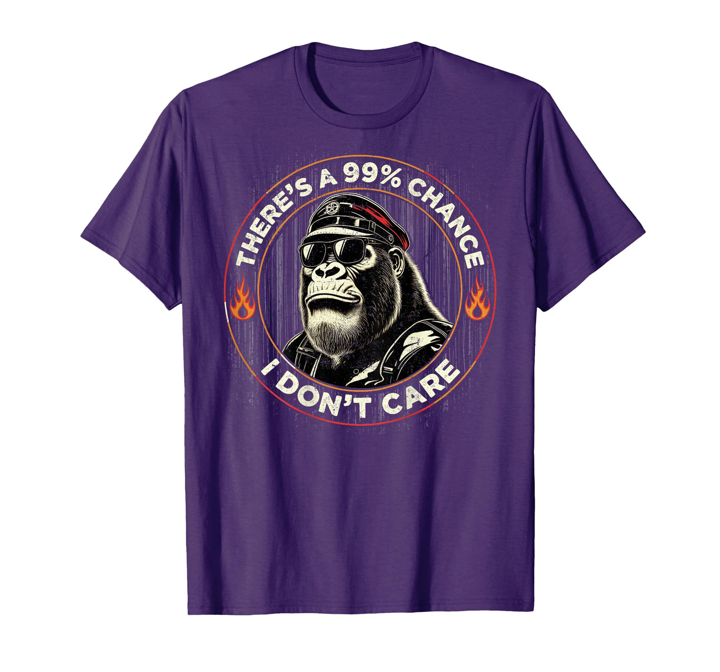 Funny Monkey There's A 99% Chance I Don't Care Men (On Back) T-Shirt
