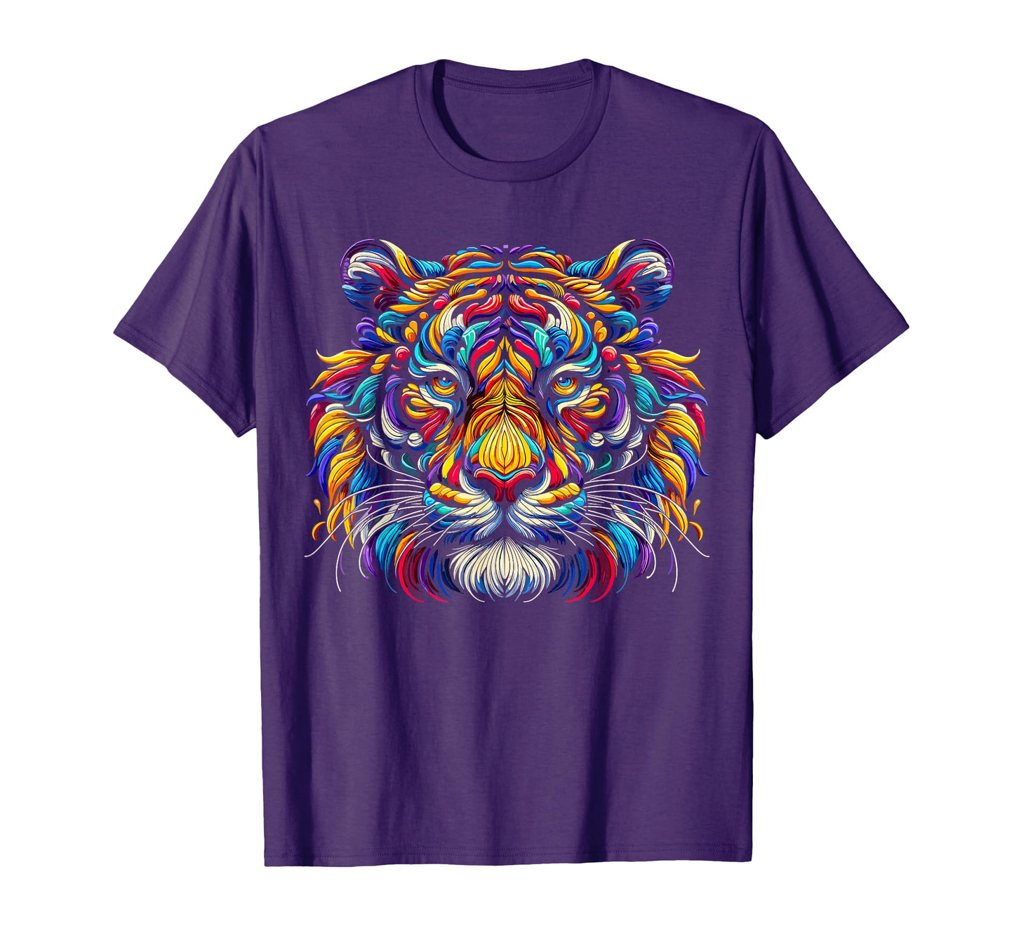 Tiger Face Wild Animal Colorful Tiger T-Shirt