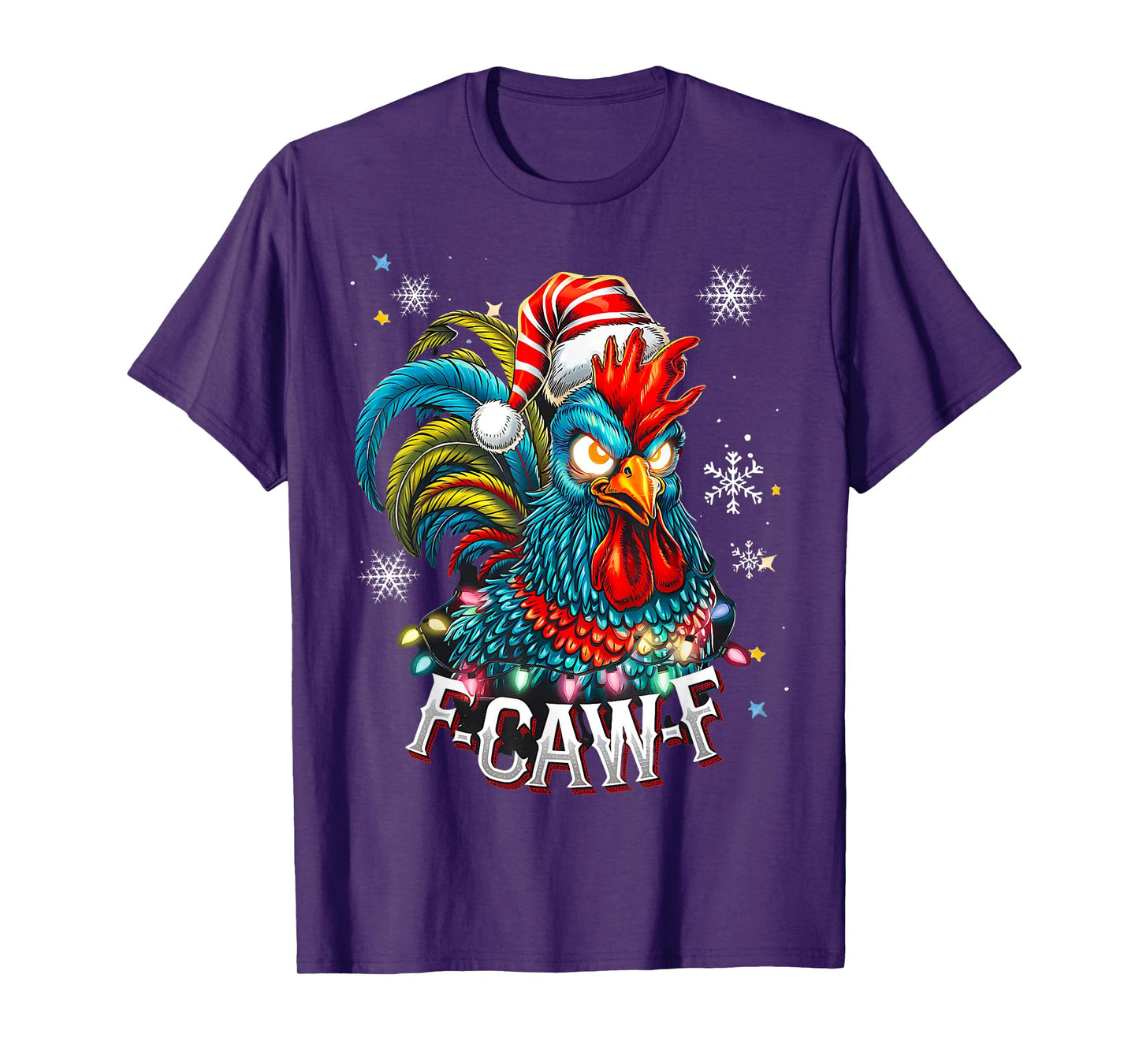 F-Caw-F Funny Xmas Rooster Chicken Pun Farm Humor Christmas T-Shirt