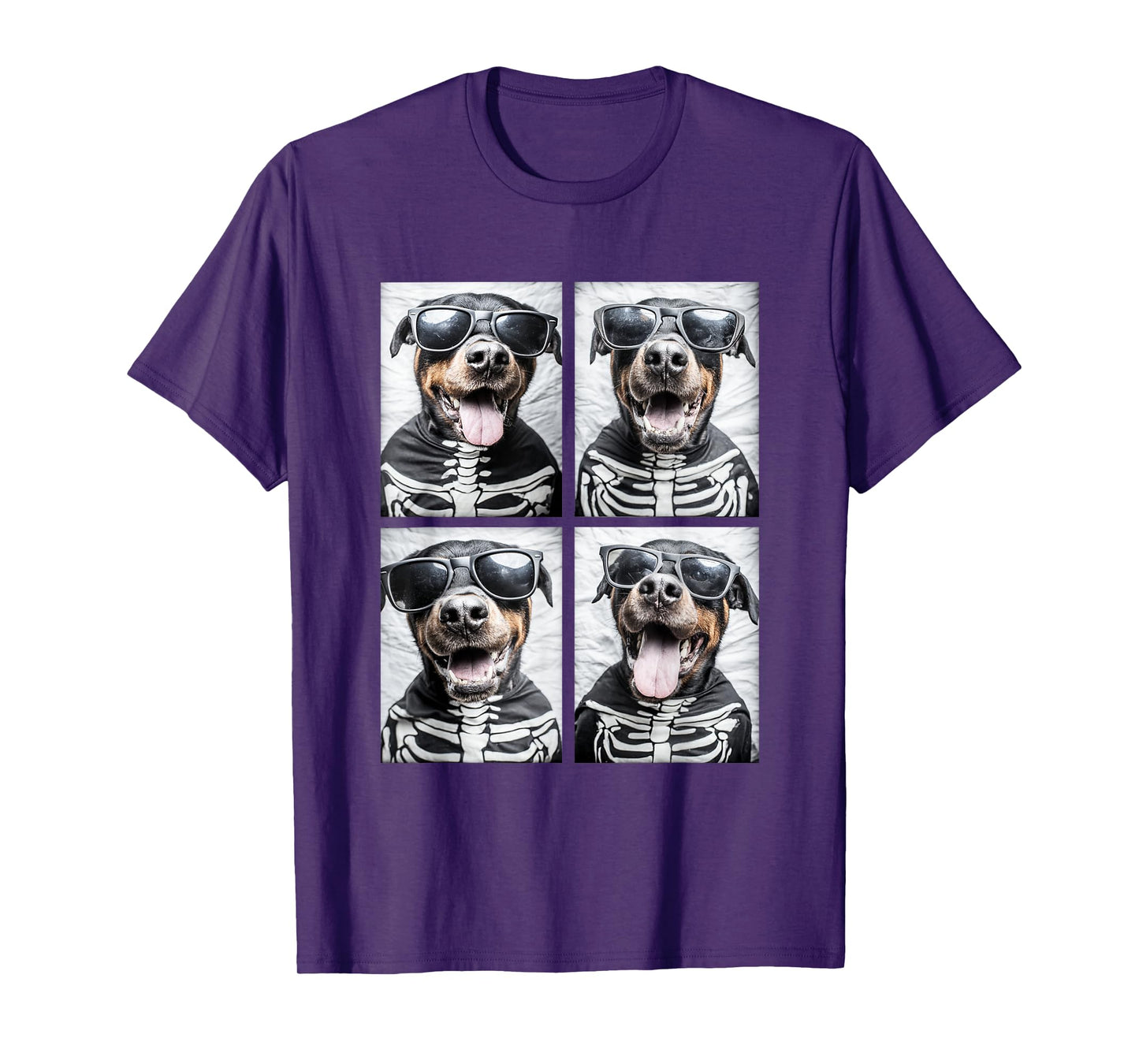 Rottweilers with Sunglasses Skeleton Costume Halloween Dogs T-Shirt