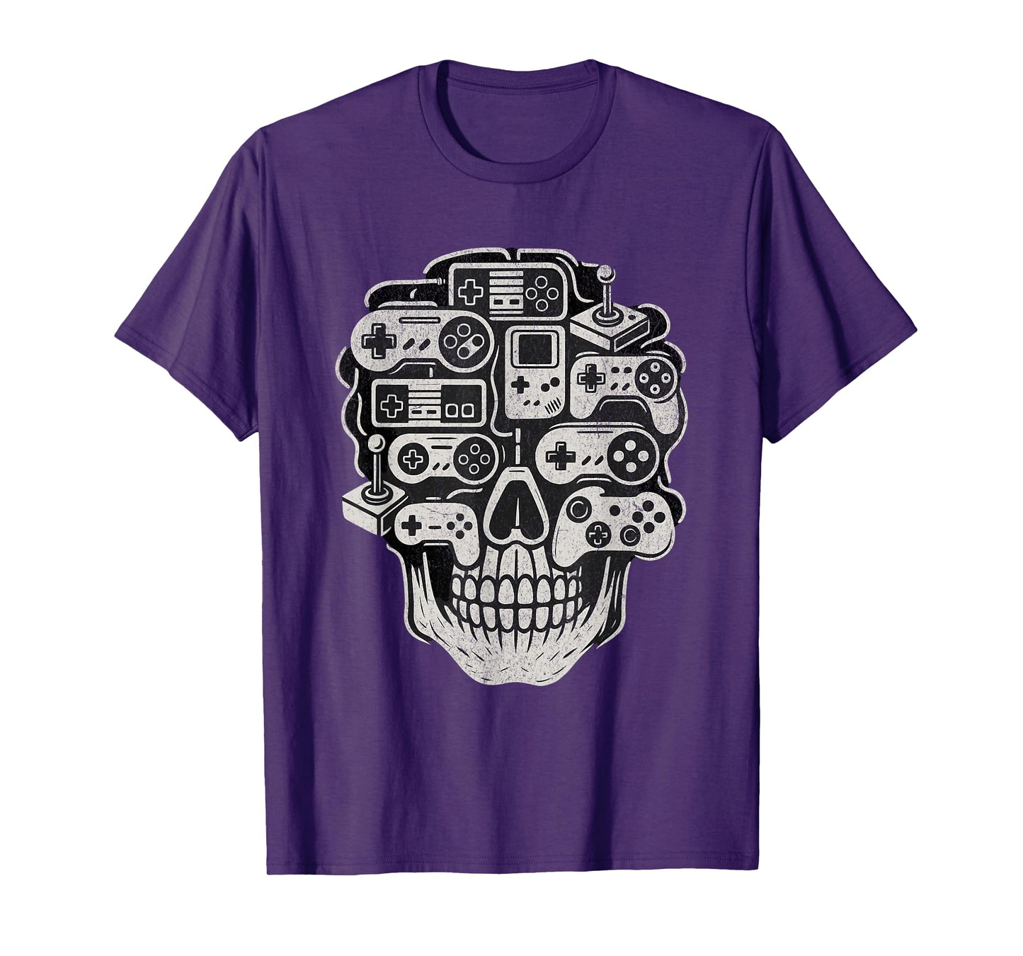 Retro Gaming Skull Spooky Gamer Halloween Boys Girls T-Shirt