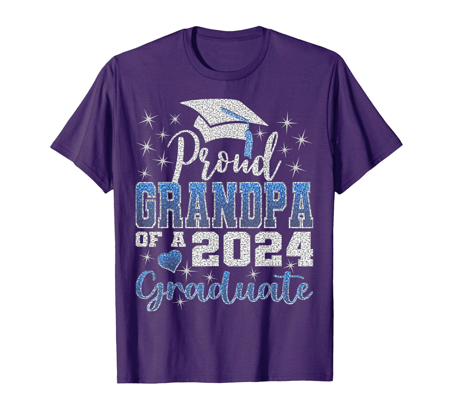 Super Proud Grandpa of 2024 Graduate Awesome Family College T-Shirt