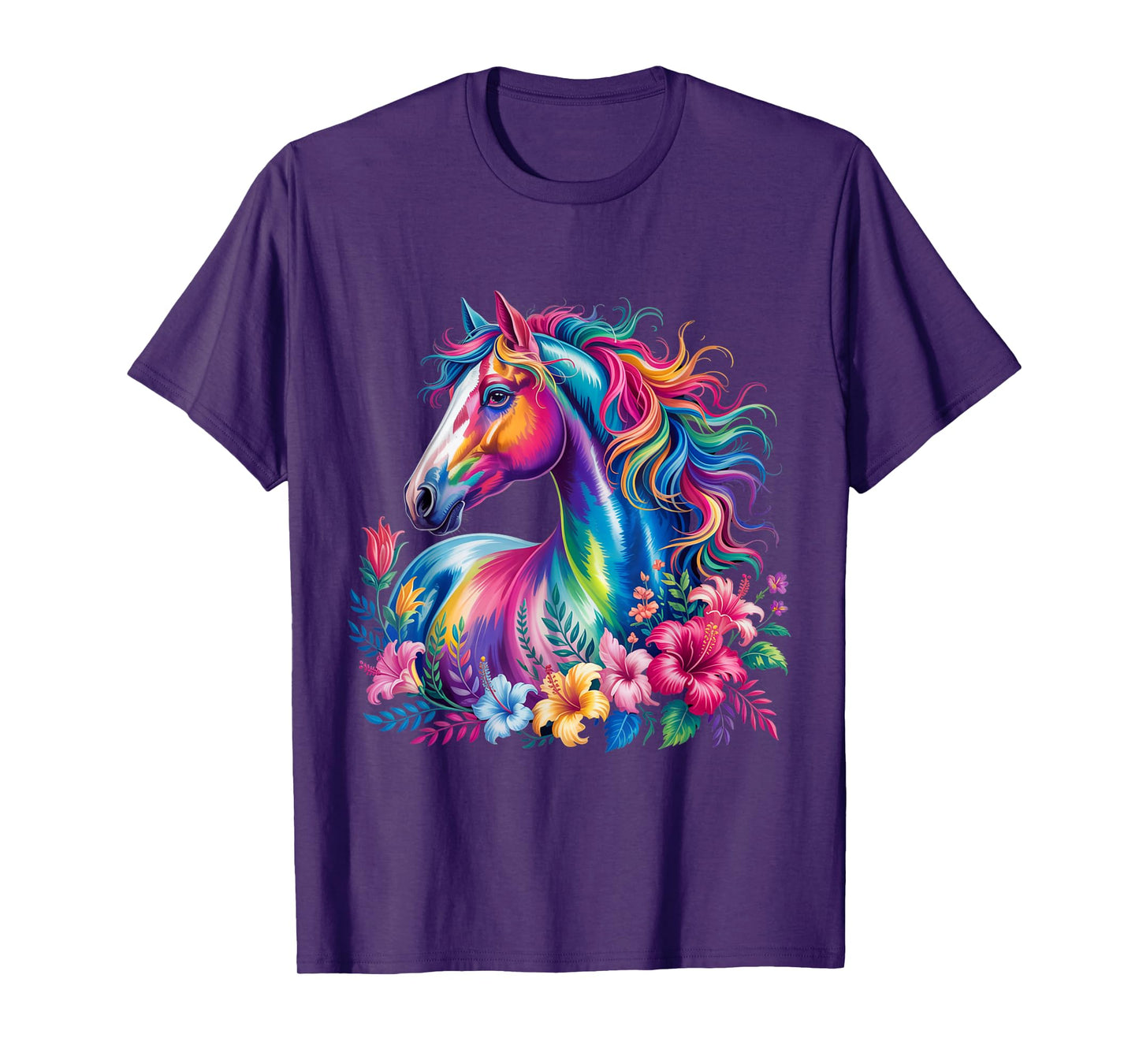 Floral Wild Horse Spring Nature Horse Lovers Country Horse T-Shirt