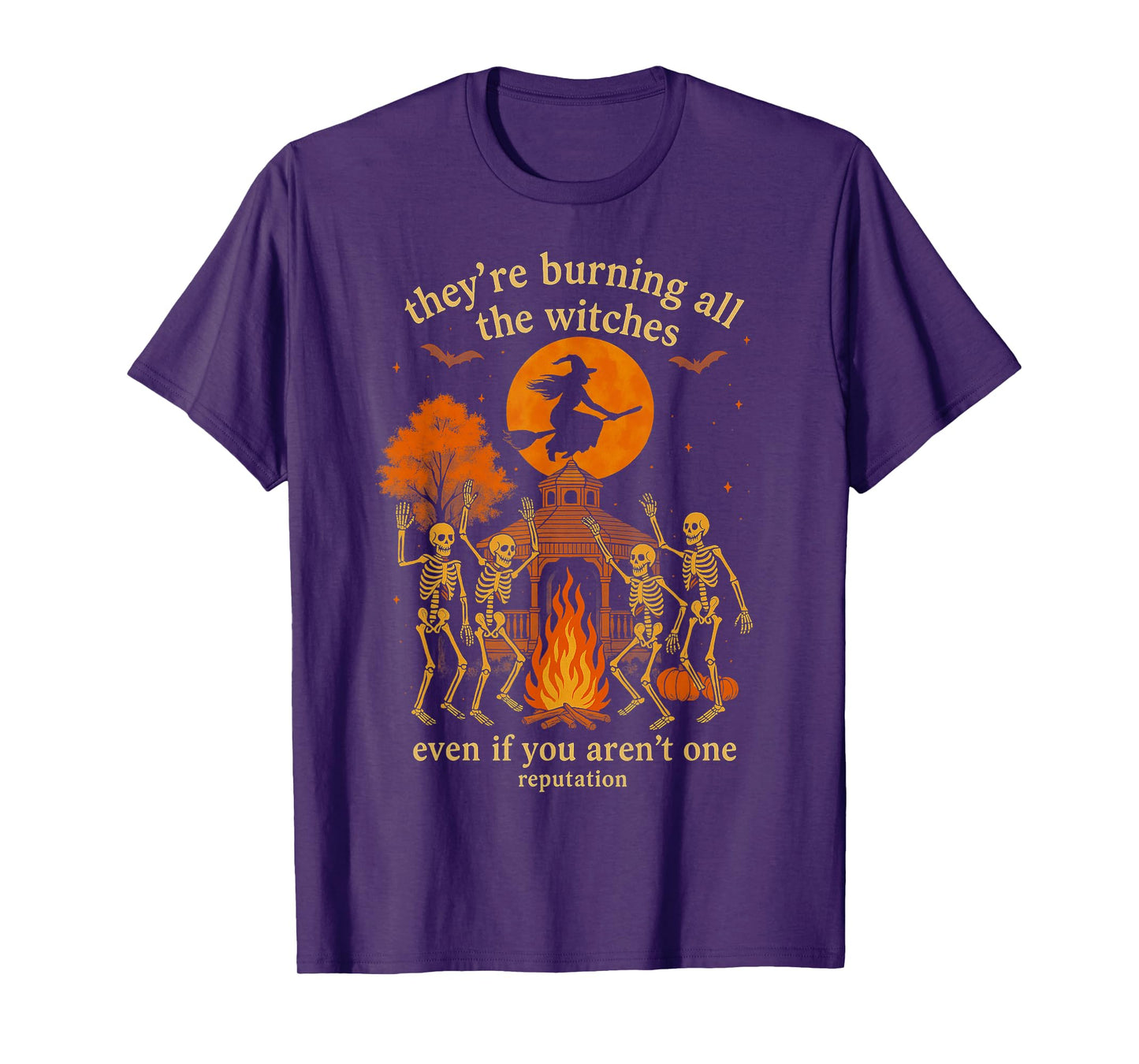 HUGvyn They're Burning All The Witches Skeleton Witch Gazebo T-Shirt