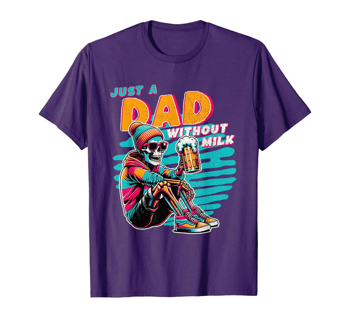 Rustic Father's Day Men's Skeleton Drinking Beer; Not Milk T-Shirt