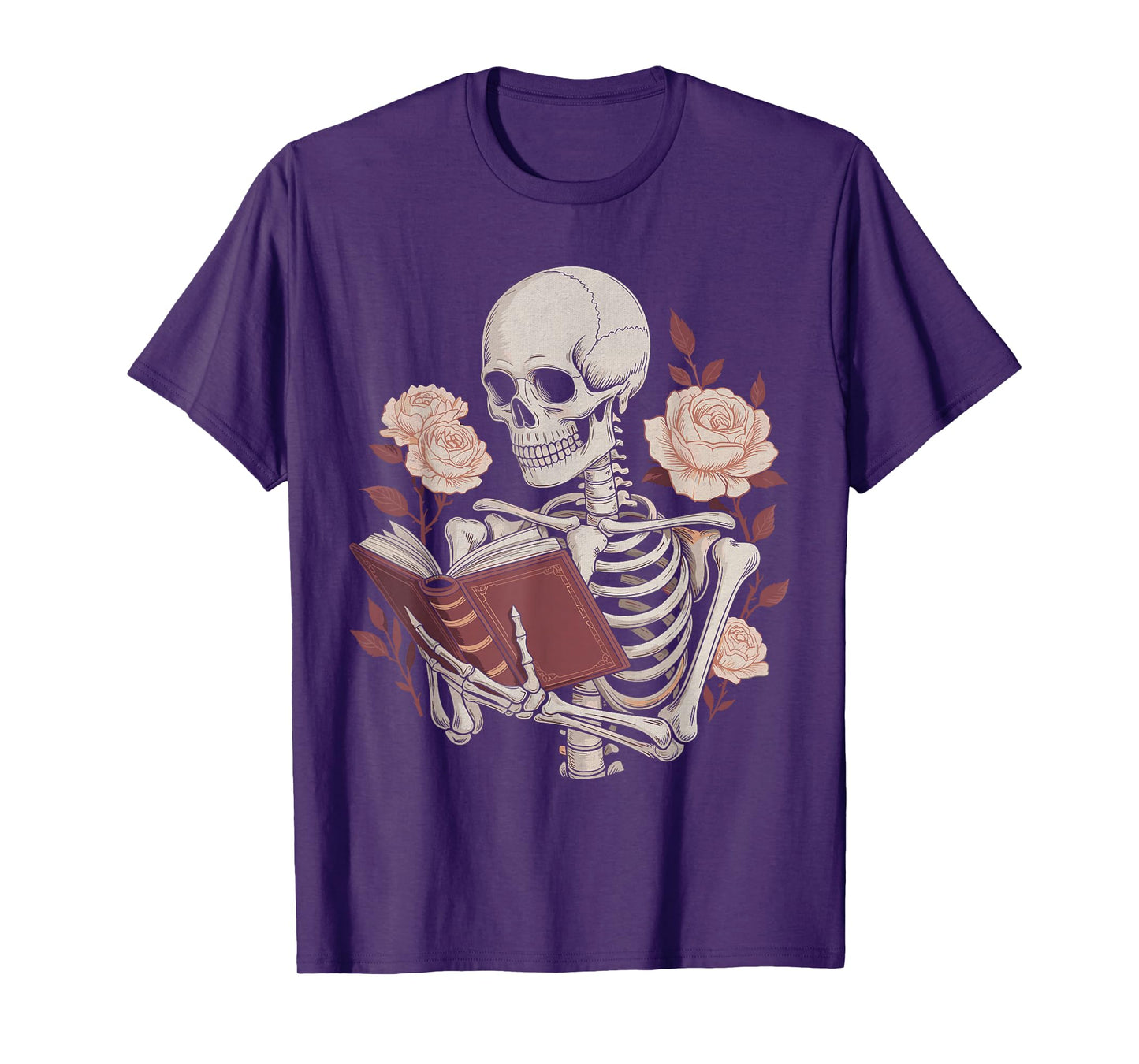 Skeleton Reading Book for Teacher Halloween Book Lover T-Shirt