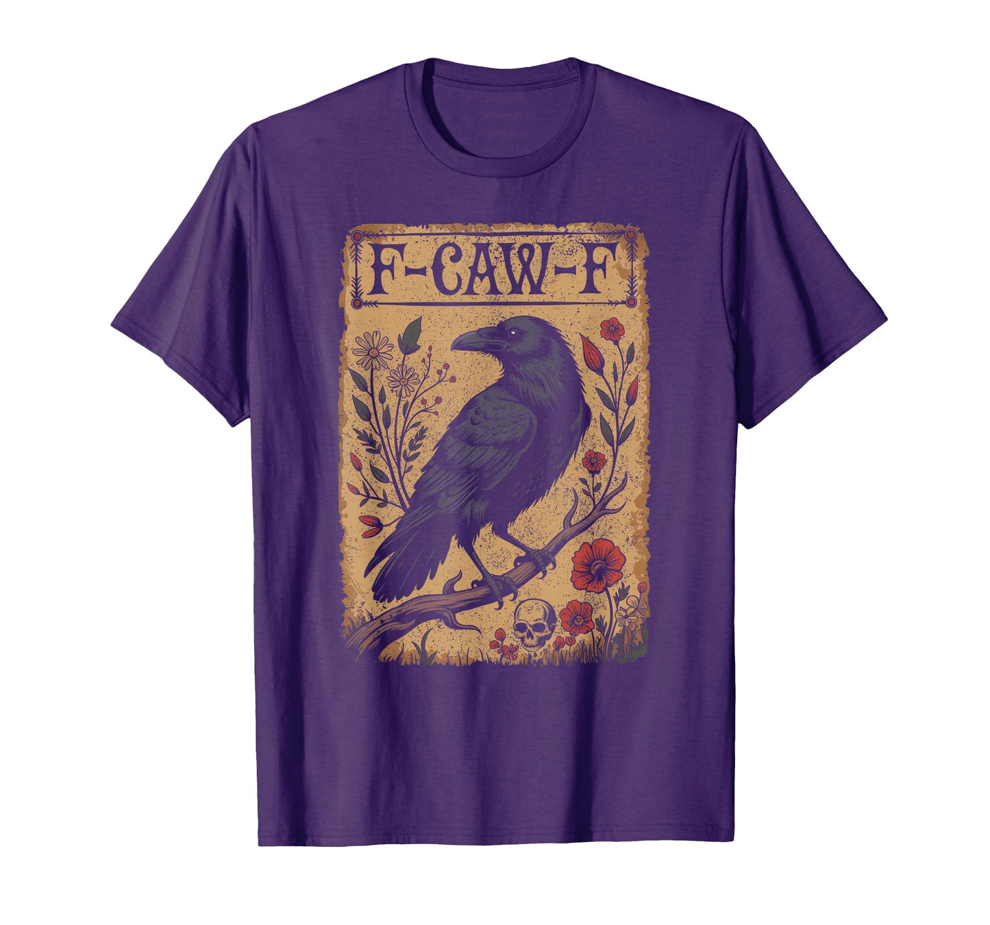 F-Caw-F Black Crow Funny Tee – Gothic Raven Halloween Art T-Shirt