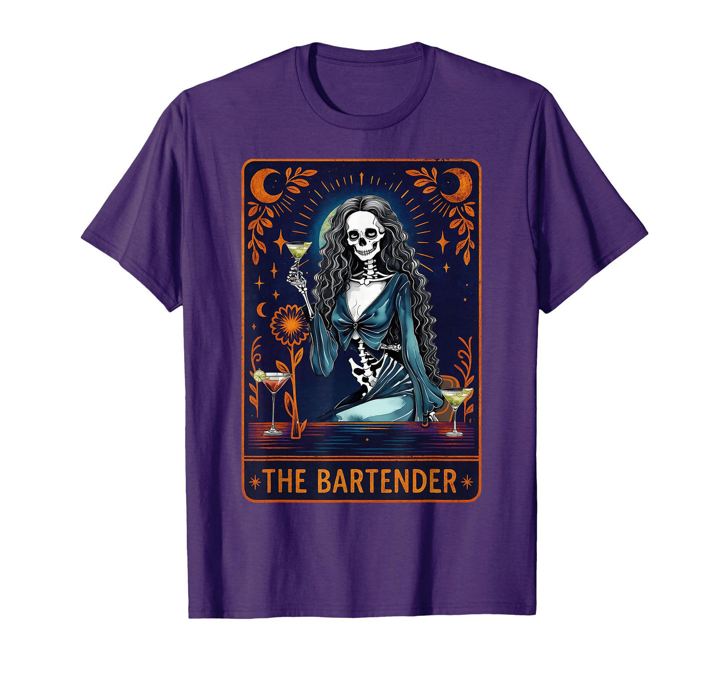 Bartender Tarot Card Skeleton Cocktail T-Shirt