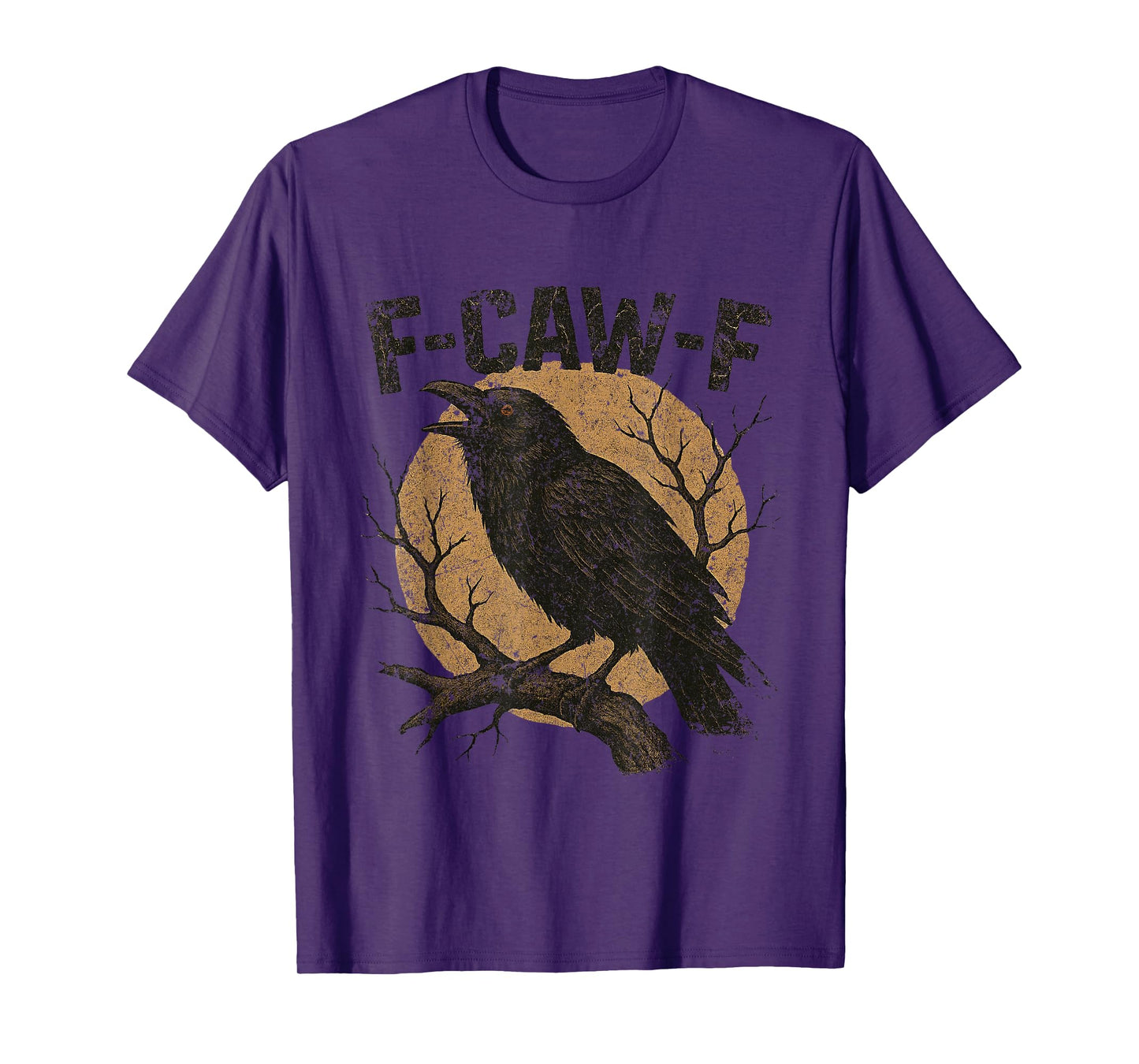 Raven Crow Tee Funny F-Caw-F Black Bird Horror Halloween T-Shirt